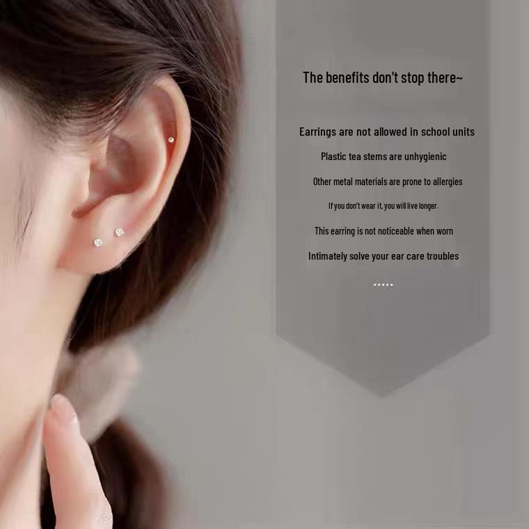 Boucles d'oreilles tendance 2024 en argent sterling S999 pour l'os de l'oreille, sans besoin de perçage