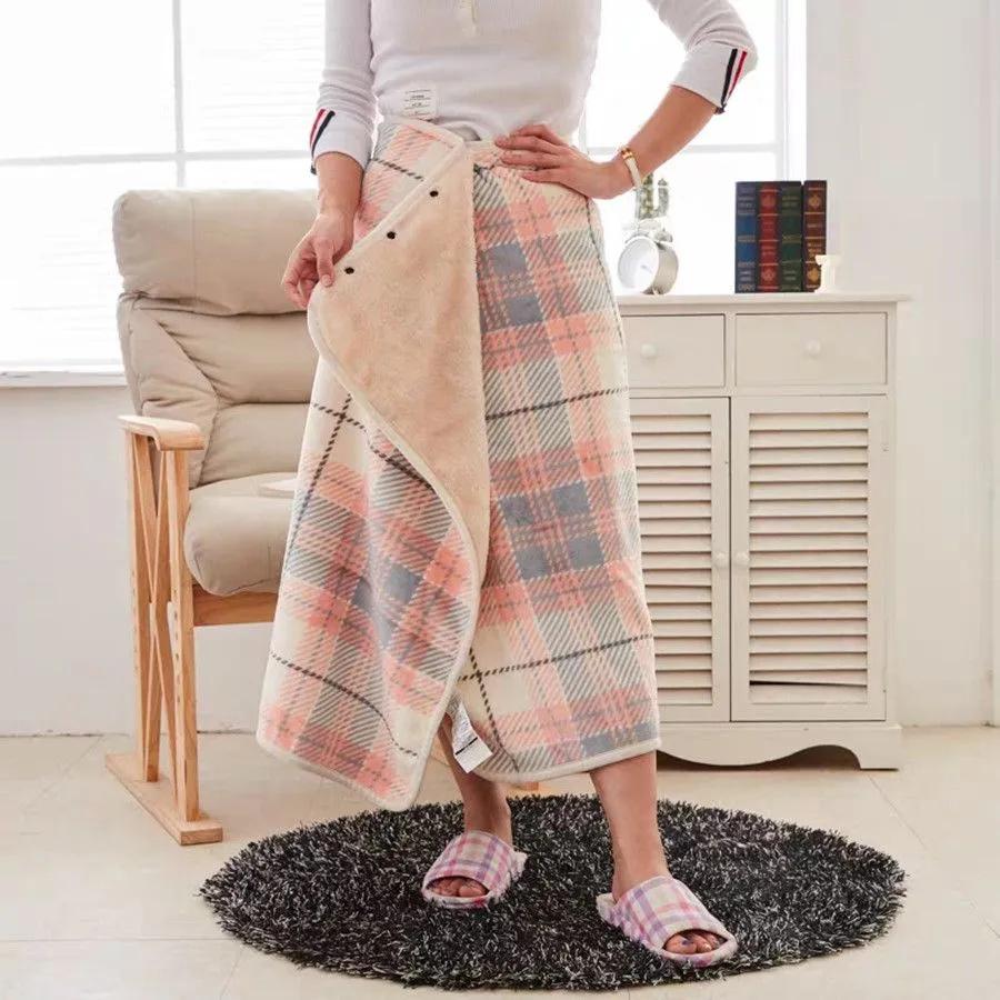 /Winter Fleece Blanket With Buckle, Soft And Skin-Friendly Nap Blanket