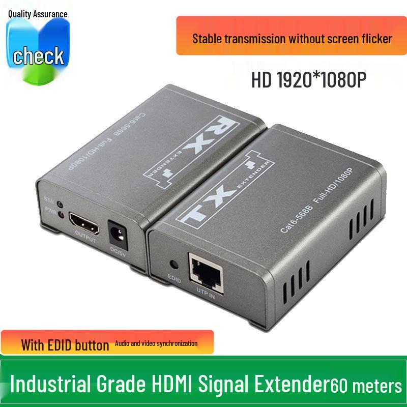 60m HDMI to RJ45 Extender for HD 1080p Video Signal Transmission with EDID