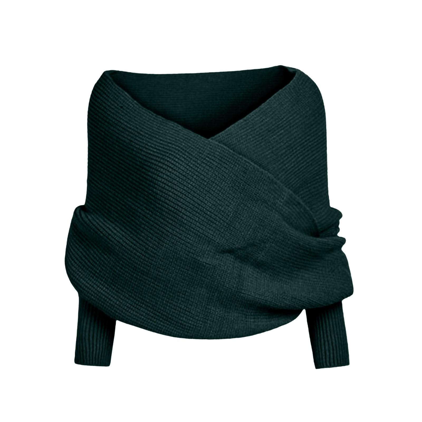 

Вязаный шарф с косичками, Вязаный шарф с косичками с рукавами для женщин, Вязаный шарф с косичками, Шарф с рукавами One Size