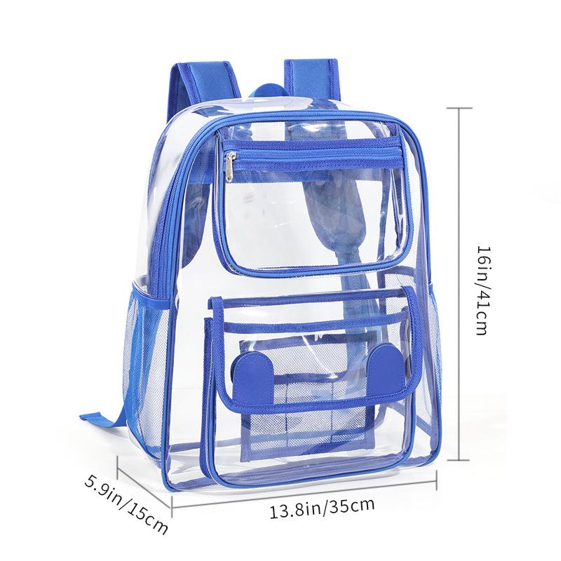 Transparent PVC Backpack for School or Concerts - Large Capacity Bookbag