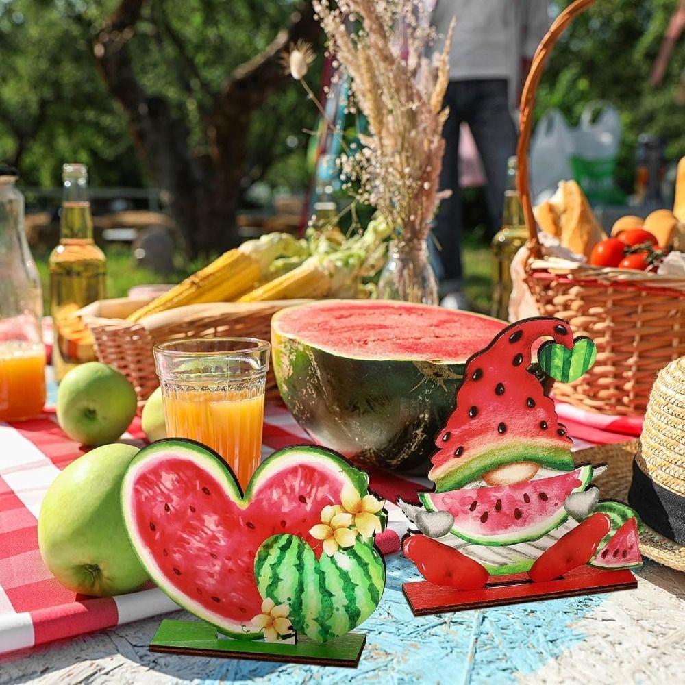 Red Green Summer Watermelon Ornaments Funny Dwarf Fruit Desktop Ornaments Home Decor