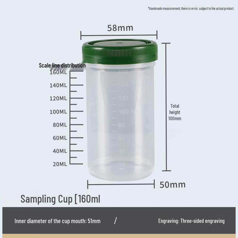 

160mL Plastic Graduated Formalin Sample Cups (10-Pack)