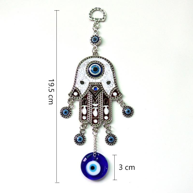 Fatima Hand Blue Eye Wall Hanging Wind Chime Art Crafts Ornaments Meditation Yoga Healing Home Room Decor