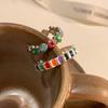 Glaze Trendy Drip Floral Finger Ring For Women Adjustable Size Fashion Forward Jewelry Piece