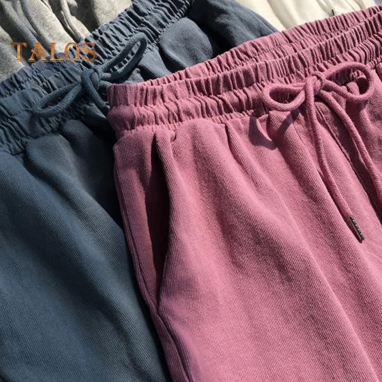 Women Casual Shorts Elastic Waistband Adjustable Drawstring Sport Shorts Solid Color Wide Leg Home Shorts