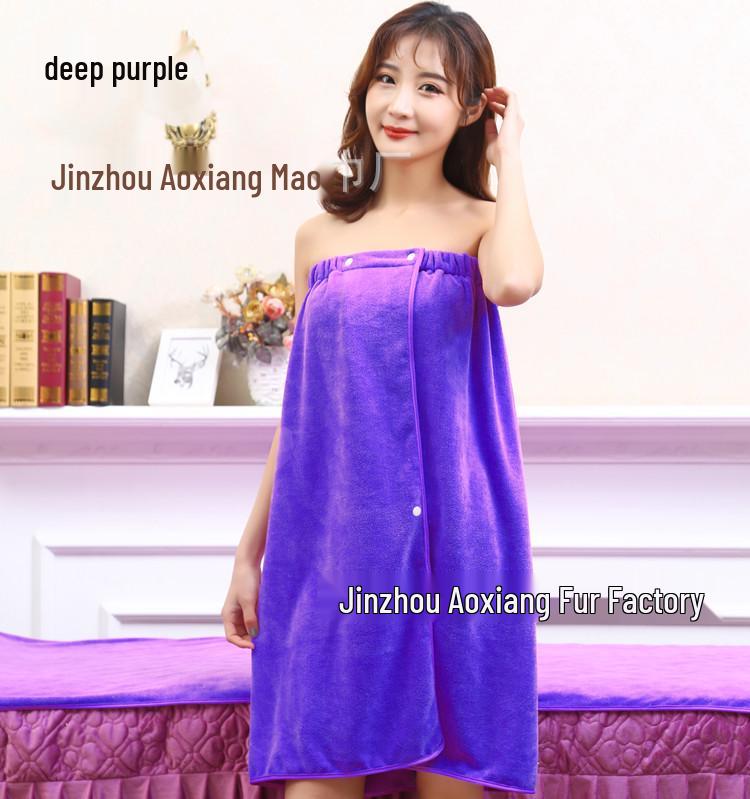 Wrap Chest Bath Towel for Women - Strapless Sauna Skirt with Buckle, Absorbent & Soft, Engraved Logo