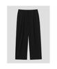 Textured Semi-Wide Fit Elastic Waist Slacks Black