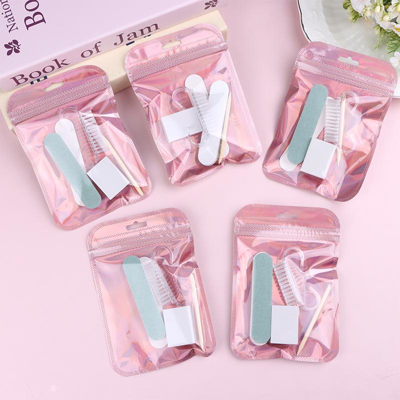 Kit d'Art pour Ongles Avec Lime à Ongles Tampon Bloc de Ponçage Polissage Brosse à Poussière Manucure & Ensemble Éponge Pour Ongles Professionnels & Maison