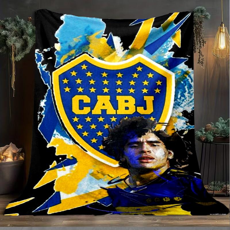 1pz Coperta Morbida in Flanella Stampata Boca Football Club per Camera da Letto Adulto Soggiorno Divano Campeggio Viaggio Regali per Fan Regali di Natale