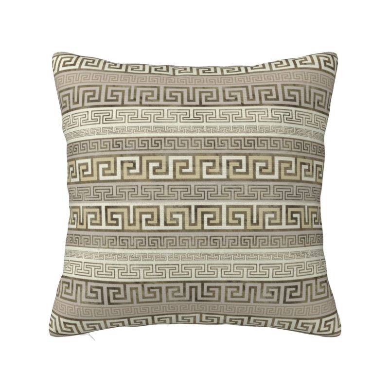 

Luxury Greek Meander Black And Beige Design Cushion Cover for Sofa Soft Pillow Case Home Decorative 30x30cm 12x12in