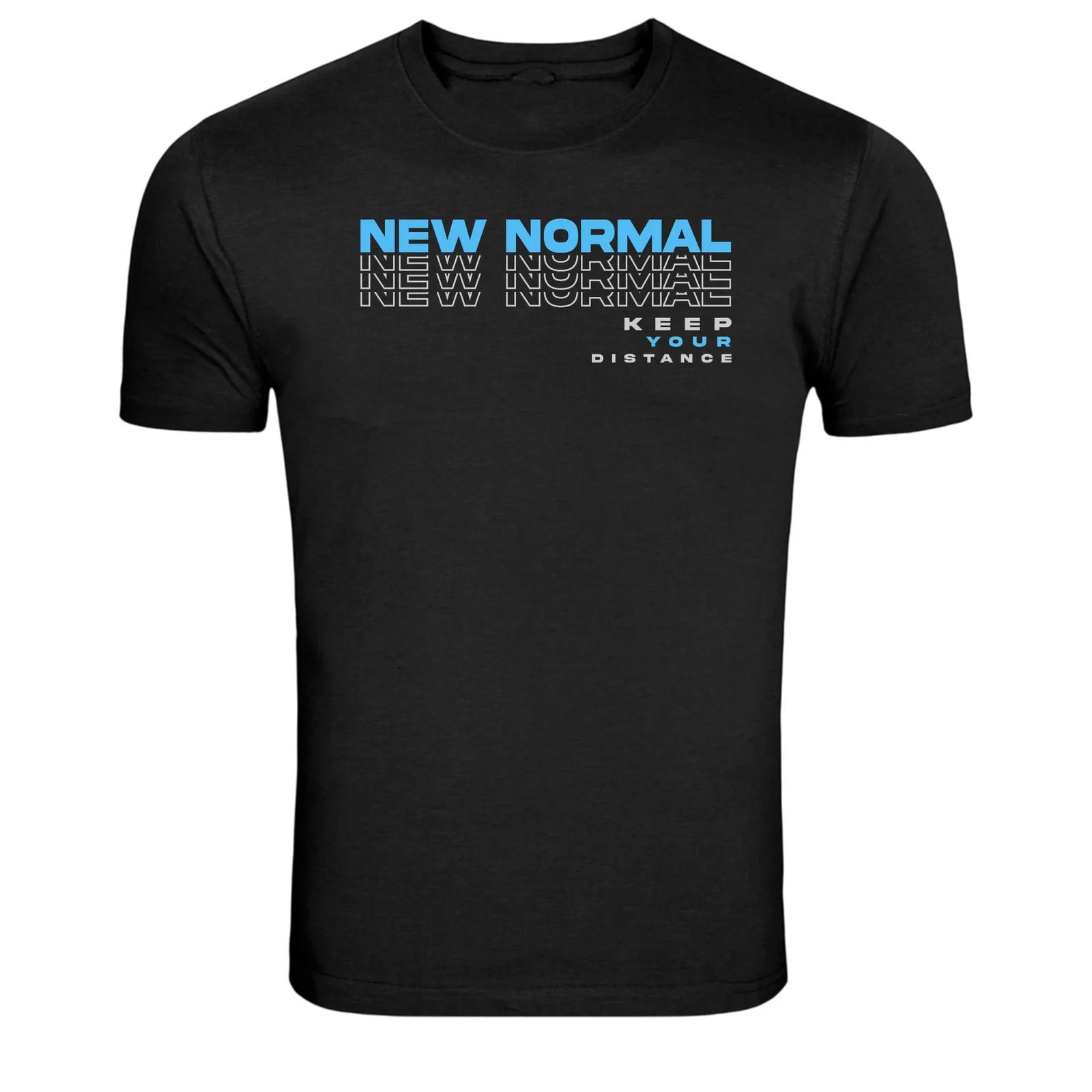 New Normal Keep Your Distance Typography Graphic T-Shirt 4XL