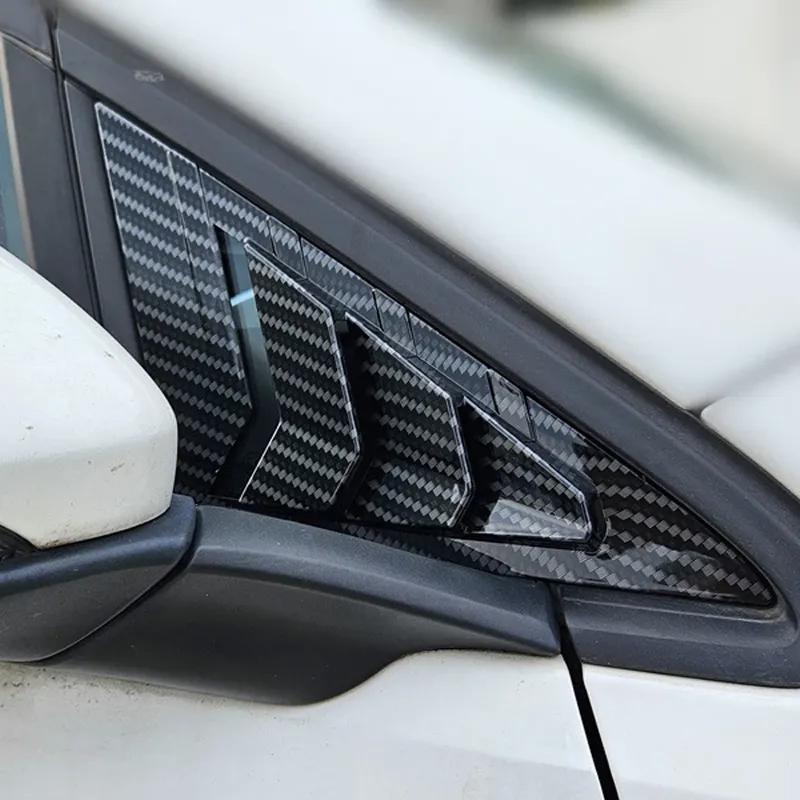 For VW Golf 7 MK7 MK7.5 2013~ Car Front Triangle Window Louver Side Shutter Blind Shades Cover Trim Sticker Vent Carbon Auto