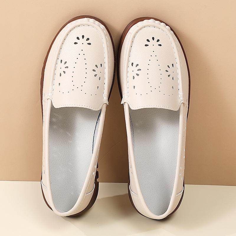 Women's Summer Loafers Leather Driving Moccasins Comfort Flats Casual Slip On Plus Size Shoes for Girl