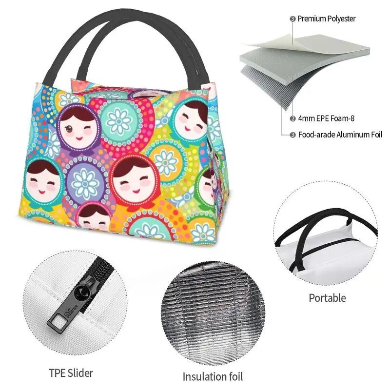 Borse Pranzo Matrioska Russe Personalizzate Borsa Termica Isolante Calda da Donna per Lavoro Picnic o Viaggio