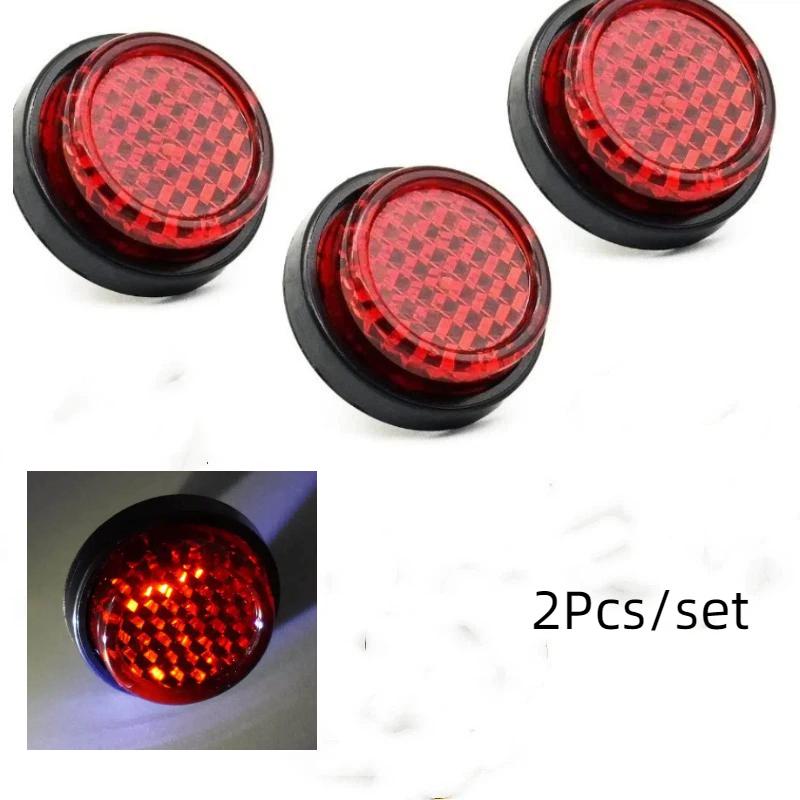 Self-Adhesive Round Red Reflectors 2Pcs High Brightness Safety Markers for Bicycles Motorcycles Electric Scooters