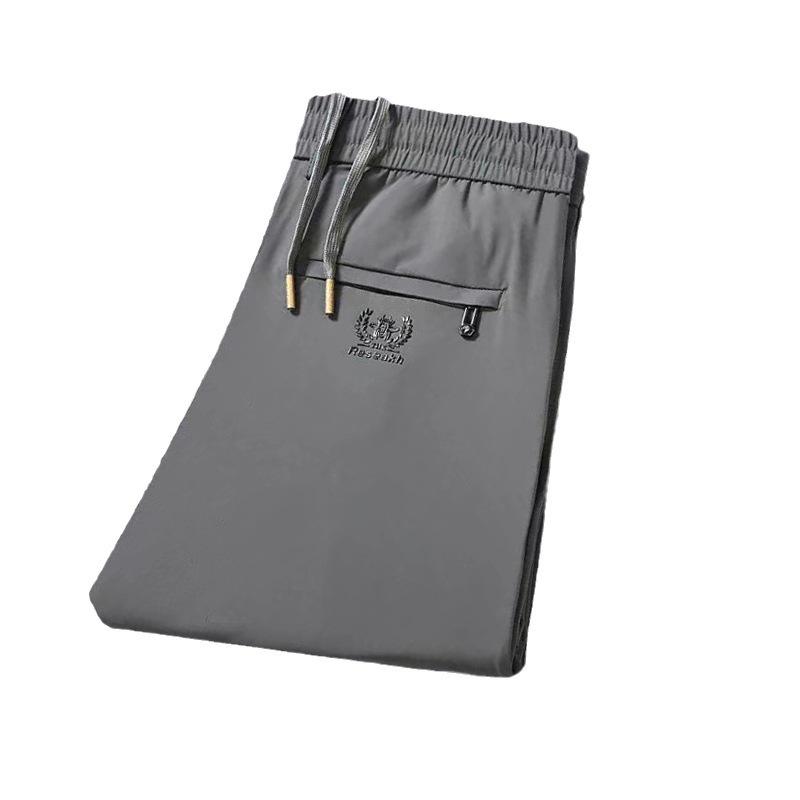 Men's Thick Velvet Elastic Waist Stretch Casual Pants for Autumn & Winter