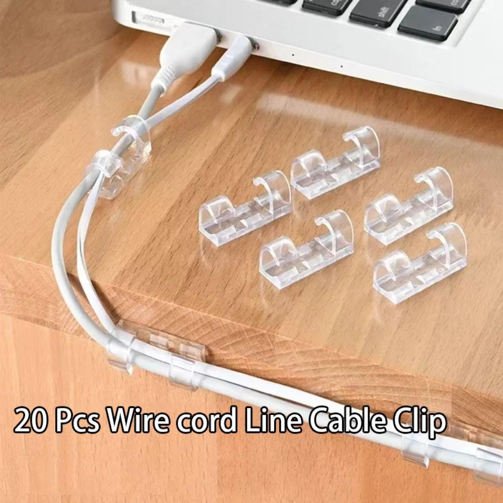 Self Adhesive Cable Management Clips Transparent Wire Clips  Desktop Cable Arrangement