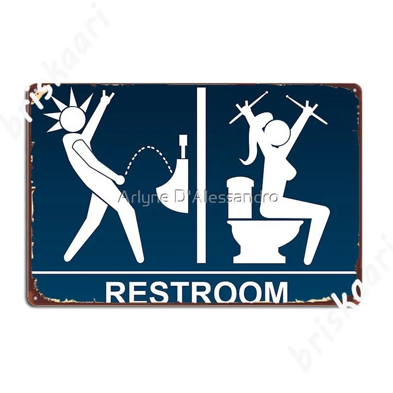 Metal Restroom Sign Poster Metal Plaque Wall Cave Wall Garage Decoration Printing Tin sign Poster