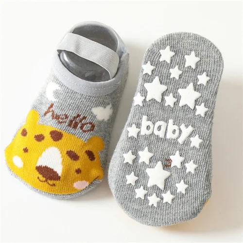 0-3Years Newborn Baby Girls Boys Socks Non Slip Cotton Cartoon Print Kids Socks For Boys Girls Toddler Floor Sock Spring Autumn