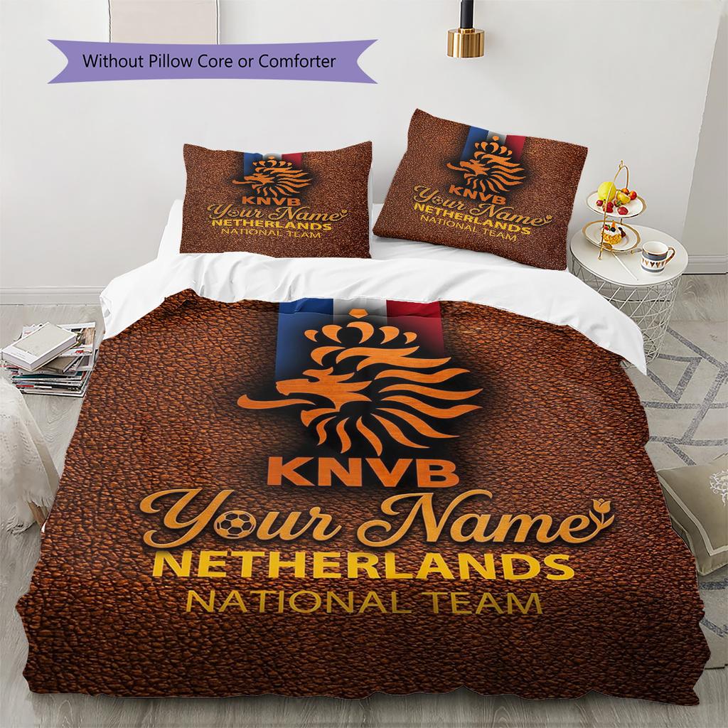 Knvb Crest Custom Name Pattern Bedding Quilt Set Quilt Cover Pillowcase Home Birthday Gift(1 * duvet cover + 2 * pillowcase, without core)