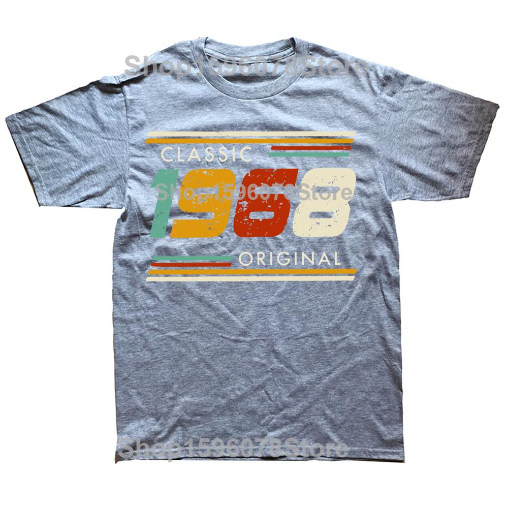 Zabawne Vintage Koszulki 1986 Styl Letni Graficzne Bawełniana Koszulka Streetwear Prezenty Urodzinowe Koszulka Męskie Ubrania Oversize Koszulki