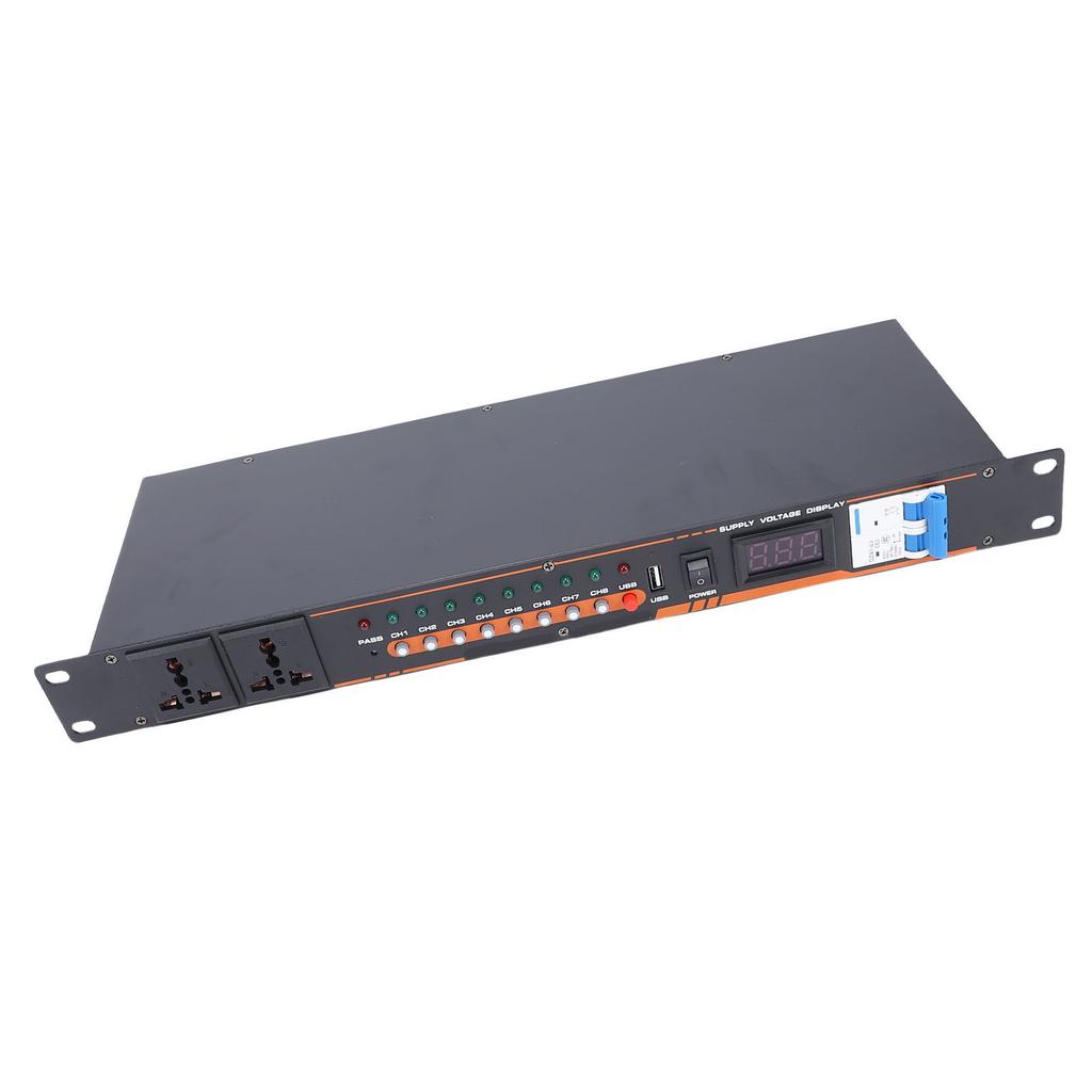 10 Outlet Power r High Power Equipment Power Controller with Digital Voltage Display Independent for Stage Amplifier Studio