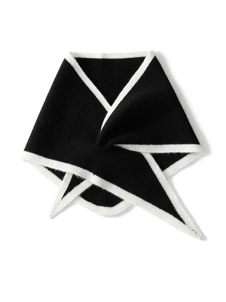 

Women Triangle Scarf Wool Cashmere Blend Neck Ring Neck Warmer Small Scarves Shawl Autumn Winter Cowl 2 Tones Soft Knit Acc