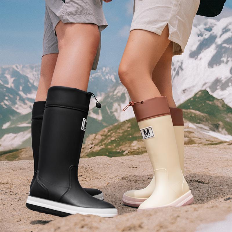 Kids' Korean Style Waterproof Velvet-Lined Non-Slip Rubber Rain Boots for Autumn/Winter: Cold Protection for Boys and Girls of All Ages.