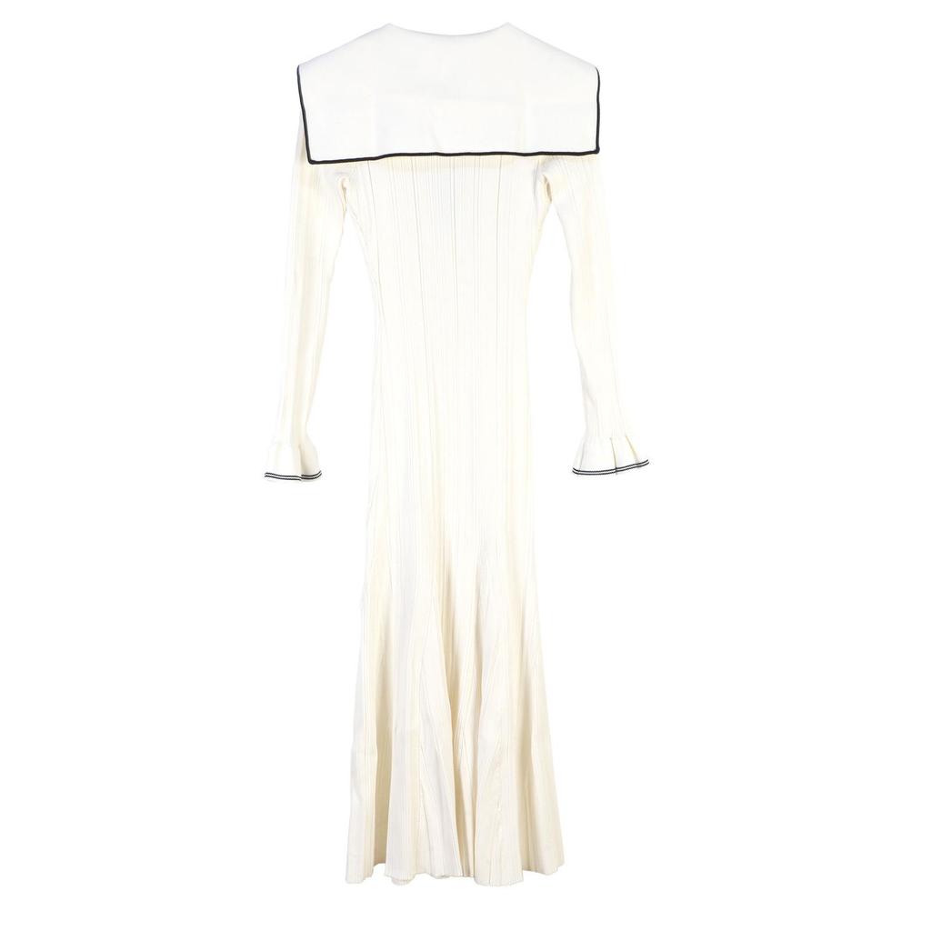 European & American Spring/Summer Women's French V-Neck Sailor Collar Slimming Knitted Fishtail Long Dress