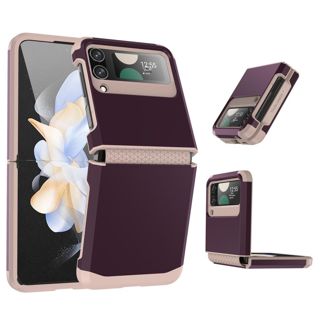 Samsung Z Flip 6/5 One-Piece Color-Block Armor Case - Fashionable Folding Protection