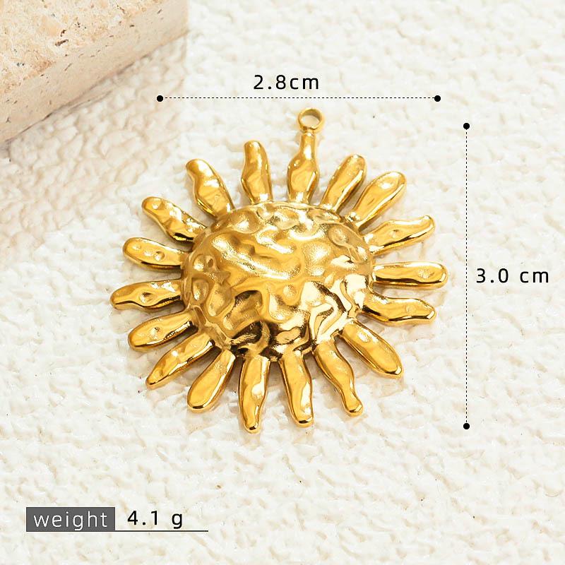 18K Gold Plated Sun Heart Pendant Necklace & Bracelet in Stainless Steel