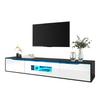 TV Cabinet, High-Gloss TV Cabinet, Color-Coordinated with Black and White, Featuring Color-Changing LED Light, Home