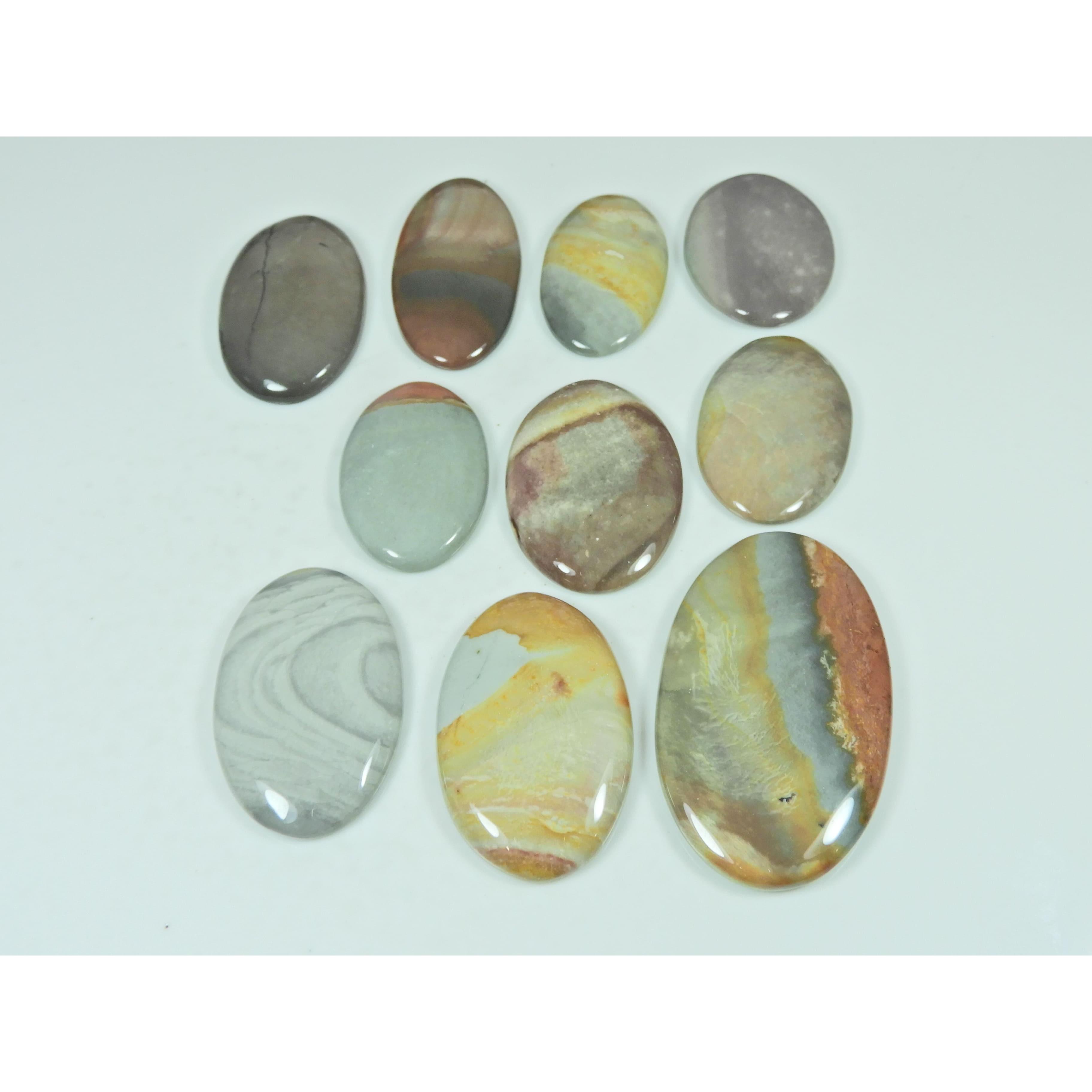 360Cts. Natural Imperial Jasper Oval Shape Cabochon Loose Gemstone 10Pcs Lot C-2951