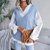 College Casual Loose Knit Vest Fashion Women's Hollow V-neck Sweater