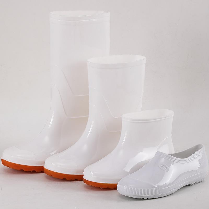 White High-Top Rain Boots: Acid, Alkali, Corrosion Resistant, Waterproof, Oilproof Farm Shoes