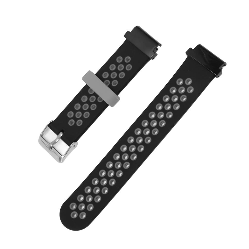 20mm Silicone Watchband Breathable Water Resistant Comfortable Wrist Strap for Garmin Fenix 7S 6S 5S Black Gray