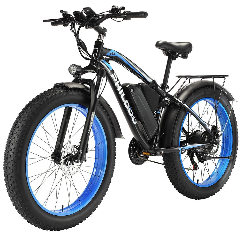Electric Bicycle Adult Philodo H7 Pro 26" 1000W Motor All-Terrain Electric Bike 48V 17.5AH 21 Spped Fat Tire Ebike Max Load 150Kg Green