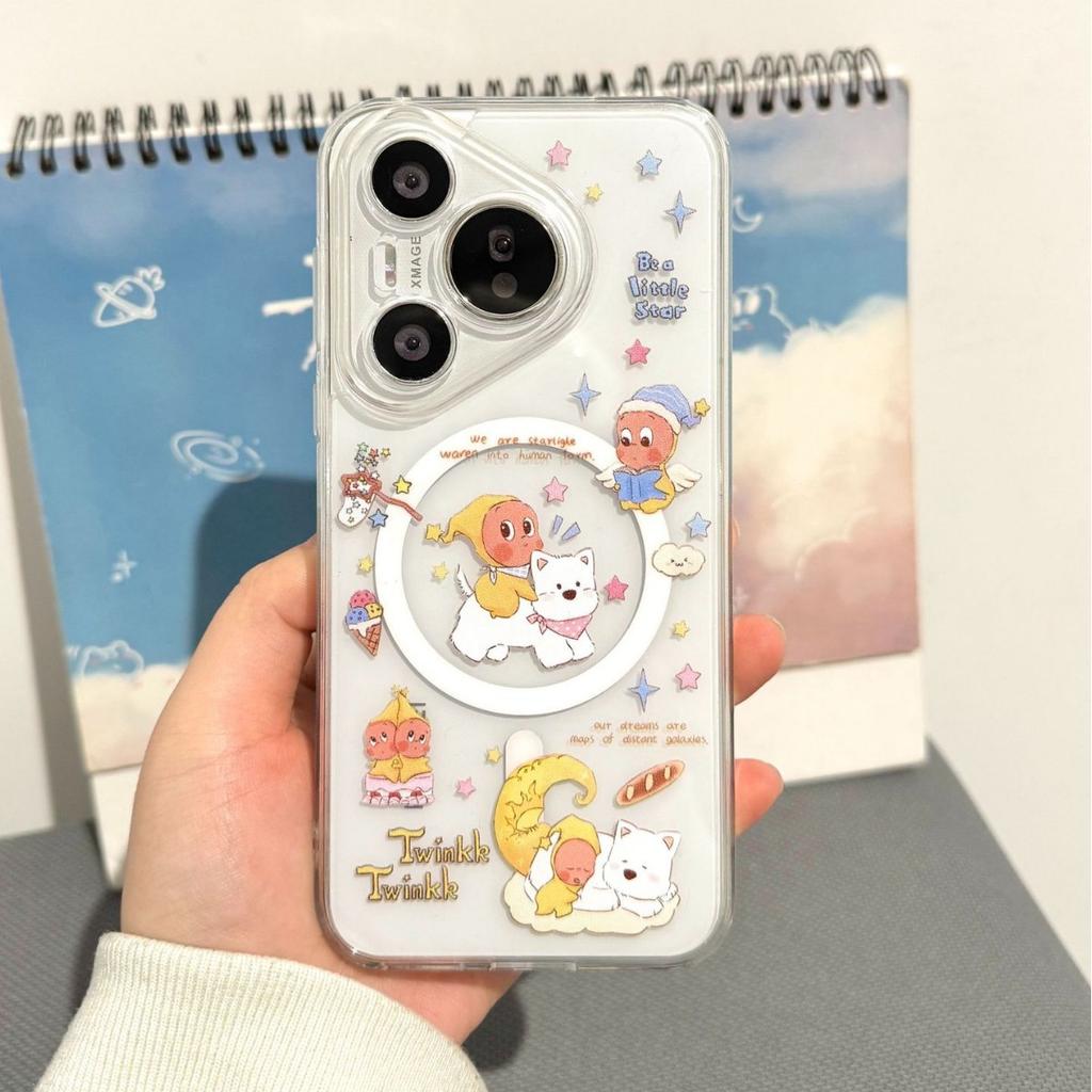 Puppy Doll Mobile Phone Case Is Suitable for Huawei Pura90pro Magnetic Attraction 80ultra Cartoon Mate80 Transparent 60 Sets