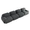 4-Seater Sofa Soft Corduroy, Frameless, 32D High-Elastic Padding, Pet-Friendly, Vacuum-Packed, Combinable, No Assembly for Bedroom and Office, Grey