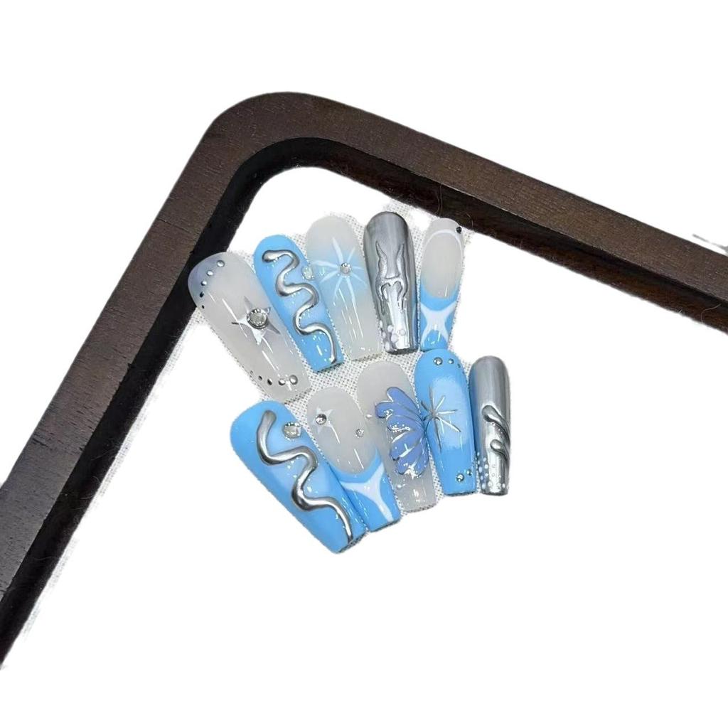 Wearing Armor Pure Handmade High-quality Atmosphere Hand-painted Manicure Finished Product Fake Nail Patch Can Be Detached