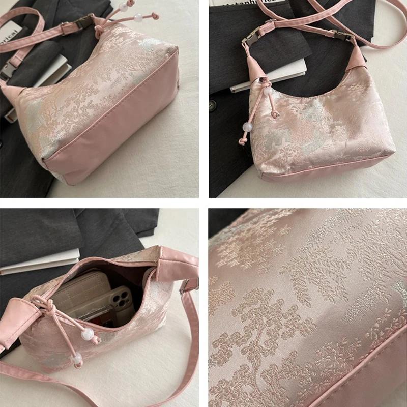 Chinese Style Fine Embroidery Ladies Handbags Fashion Shoulder Bag Crossbody Daily Party Tote Handbag for Women