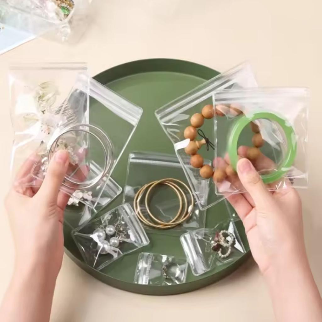 Jewelry Small Self-Sealing Plastic Zip Clear PVC Storage Bags for Storing Bracelets Rings Earrings Organizer