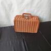 Vintage-Style Imitation Rattan Picnic Basket and Storage Box - Ideal for Photos, Bridesmaid or Groomsman Gifts