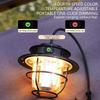 Retro Portable Camping Lantern Waterproof Emergency Light Dimmable Multiple color temperatures Hanging Tent Lamp for Outdoor