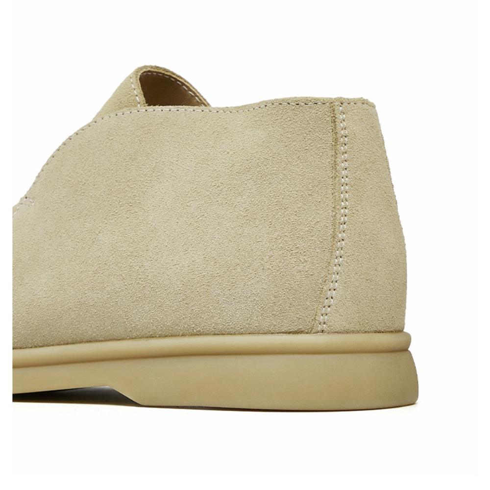 Women Flats Shoes Genuine Suede Leather Casual Shoes Spring Nude Slip-On Loafers Round Toe Ladies Lazy Shoes