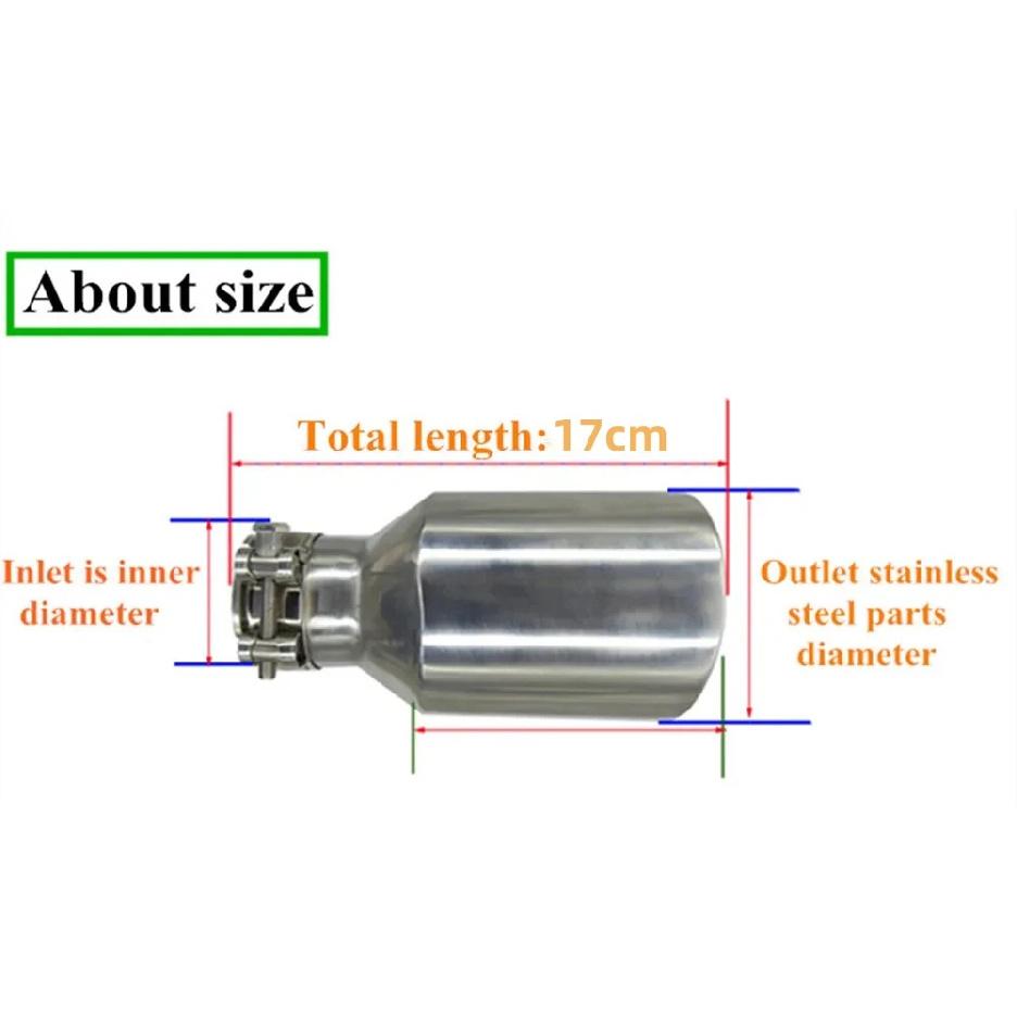 Newest Style Stainless Steel UniversalExhaust System End Pipe+Car Exhaust Tip 1 Piece