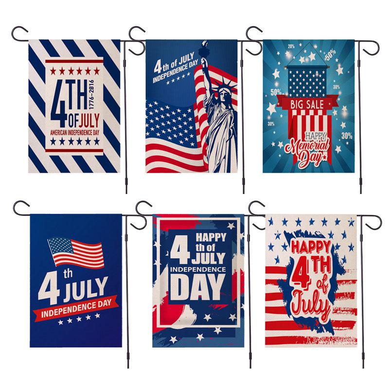 Patriotic One Nation Under Welcome Grădină Steagul Inch Dublu Fețe Ziua Independenței Ziua Memorială Banner de decorare în aer liber