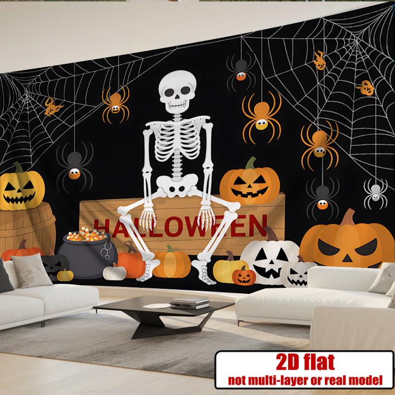 Halloween Backdrop Skeleton Party Wall Decor