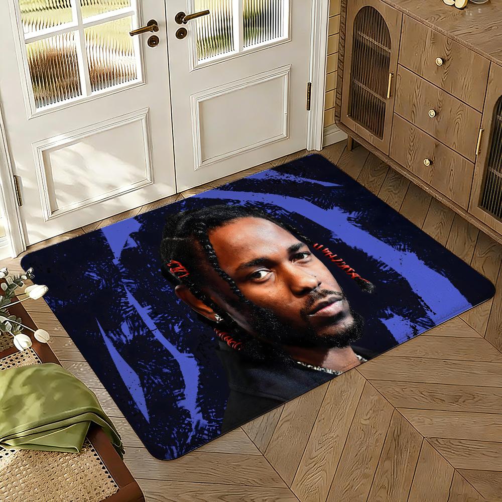 Rapper K-Kendrick Lamar Floor Mat Soft Thickened Absorbent Non-Slip Bedroom Living Room Door Mat Home Decor Flannel Rugs